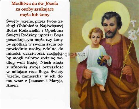 Plakietka z modlitwą karta Św Józef Sklep Liturgiczny pl