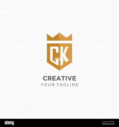 Monogram Ck Logo With Geometric Shield And Crown Luxury Elegant