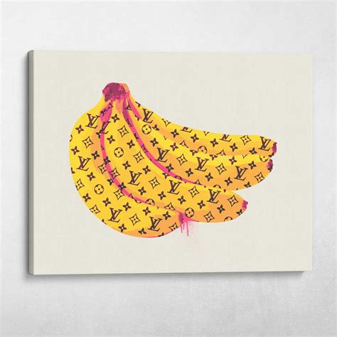 Louis Vuitton Fruit Set Banana Strawberry Fashion Glam Pop Art Modern Graffiti Wall Art