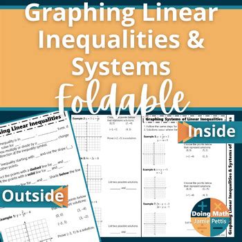 Graph Linear Inequalities Systems Of Inequalities Foldable Notes Activity