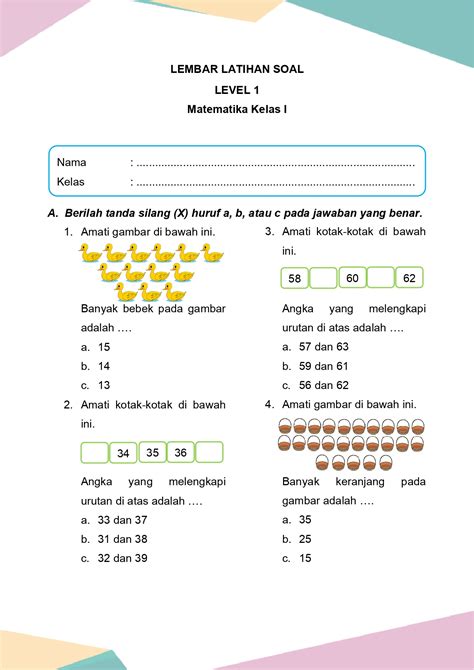 Latihan Soal Matematika Kelas 1 Bab 7 Daring Nur Hidayah Press