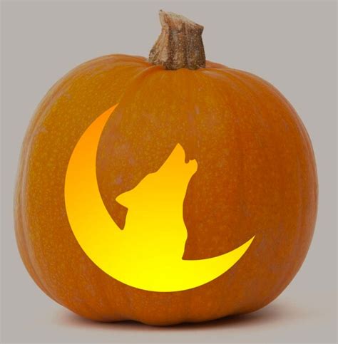 Printable Wolf Pumpkin Carving