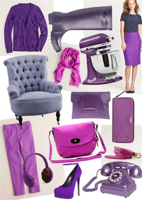 collage  purple  grey fashion items