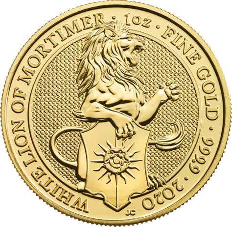 2020 1oz Gold Queens Beast White Lion Bullion House