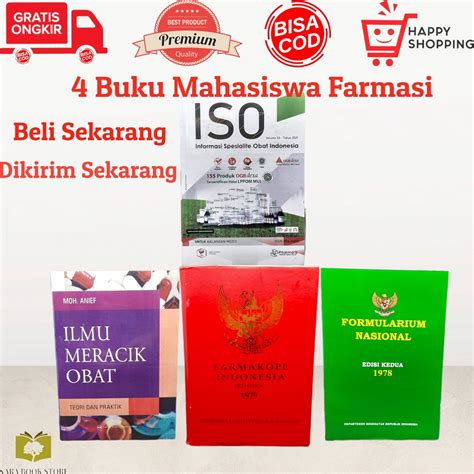 Jual Paket Hemat Buku Farmasi Iso Imo Formularium Nasional Farmakope