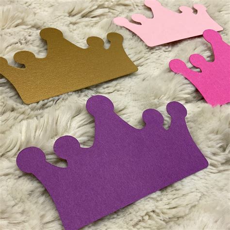 Die Cut Crown Paper Cut Outs Set Of 24 Multiple Sizes And Colors Etsy