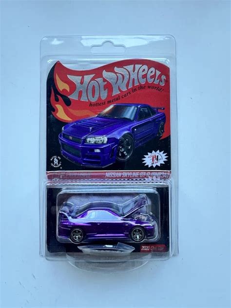 Hot Wheels Purple Nissan Skyline Gt R Rlc Collectible Car Patch Button Picclick Uk