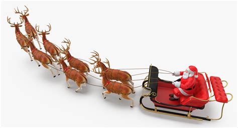 Santa Claus Reindeer Flying 3d Turbosquid 1232838