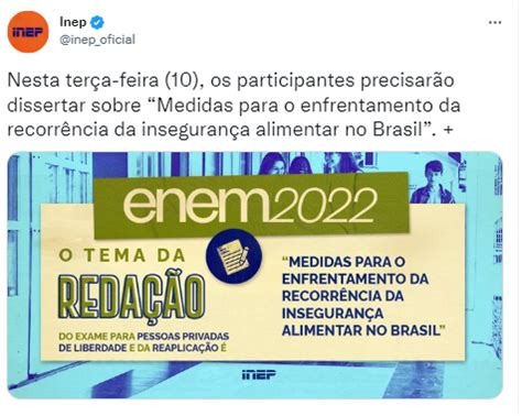 Inseguran A Alimentar O Tema Da Reda O Da Reaplica O Do Enem