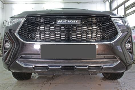 Защита радиатора низ черная Haval F7 (2019-2022) / Haval F7x (2019-2022 ...
