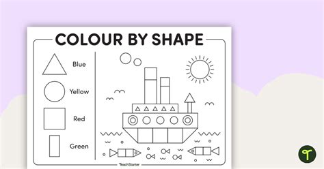 Colour By 2d Shape Basic Shapes Teach Starter