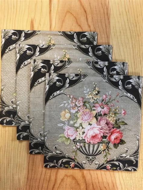 4 Paper Napkins For Decoupage 4 Decoupage Napkins Royal Bouquet Napkin For Decoupage Paper