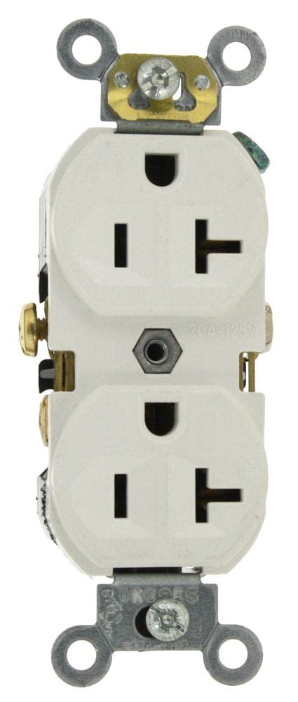 Leviton BR20 W 20 125 Volt Narrow Body Duplex Receptacle