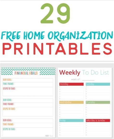 Free Home Organization Printables