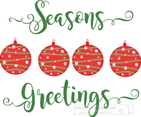 Christmas Clipart Clipart - ornaments-with-the-words-seasons-greetings ...