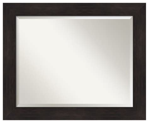 Furniture Espresso Framed Wall Mirror Transitional Wall Mirrors