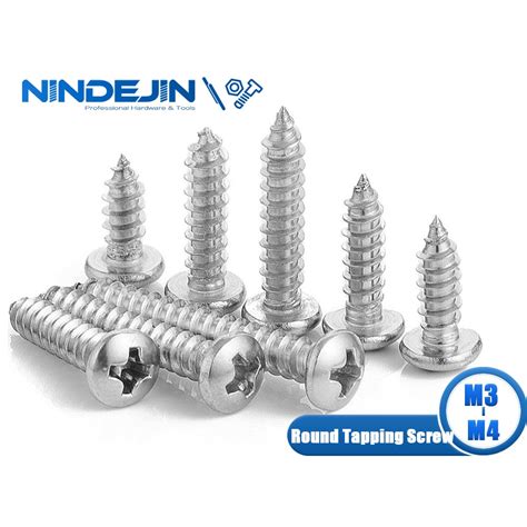 NINDEJIN Nndejin 55Pcs Cross Recessed Round Head Tapping Screw M3 M3 5