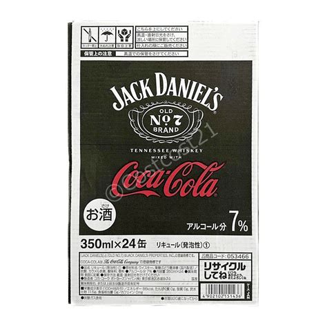 ジャックダニエル＆コカコーラ 350ml×24缶 アルコール7 お酒 Jack Danielsandcoca Cola 梱92kg