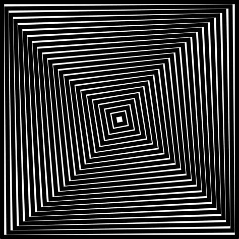 cuadrados de op art en blanco y negro con efecto de distorsión visual