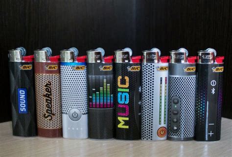 LIGHTERS BIC J3 SPEAKERS. SPECIAL EDITION. SET OF 8 LIGHTERS