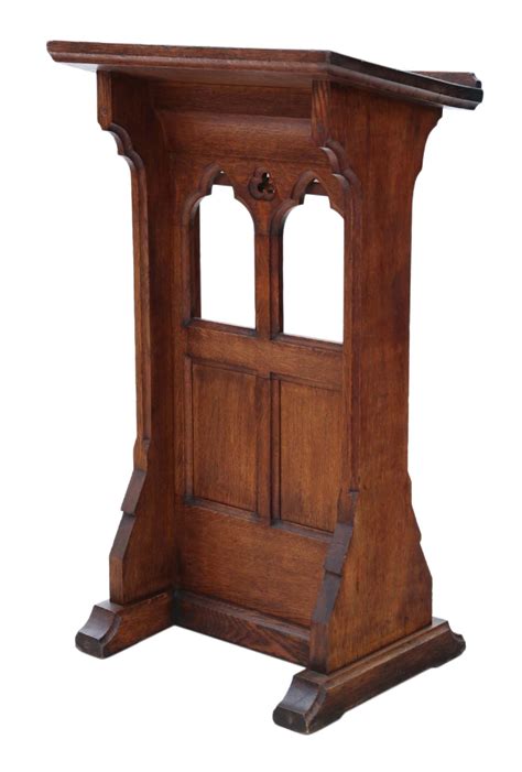 19th Century Gothic Carved Oak Pedestal Lectern