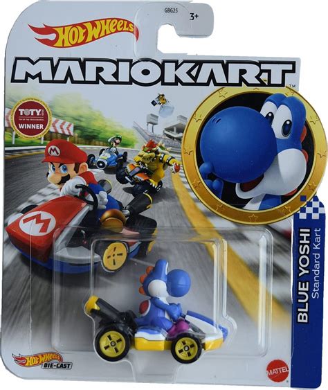 Amazon Hot Wheels Mario Kart Blue Yoshi Standard Kart Toys Games