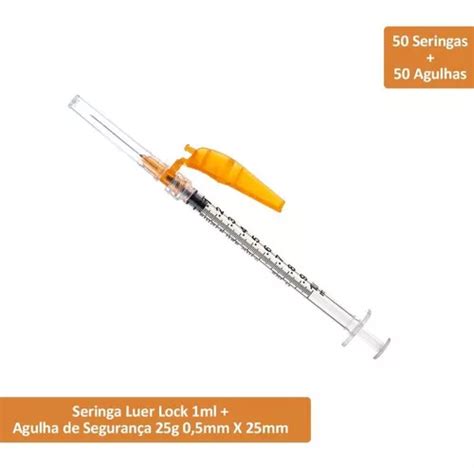 Jeringa Luer Lock De 1 Ml Con Aguja 25 G 0 5 Mm X 25 Mm Con 50