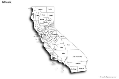 Sample Maps For California Black White Shadowy Map California Map