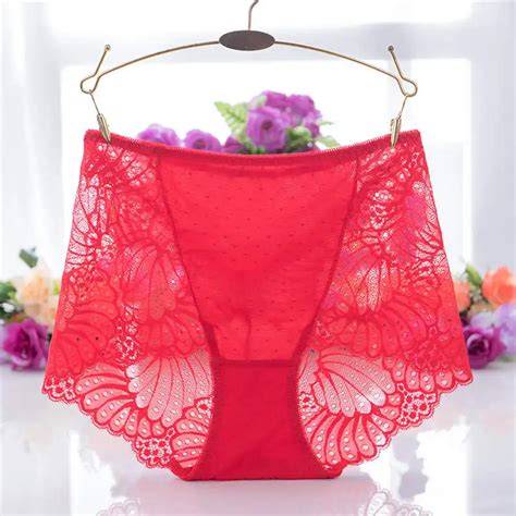 Sexy Large Sizes Womens Lace Panties Soft Briefs High Waist Buttock