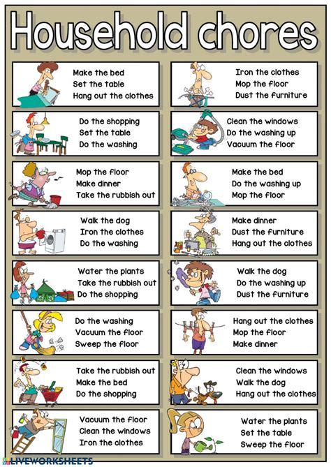 Household Chores Spanish Worksheets Spanish Teaching Resources
