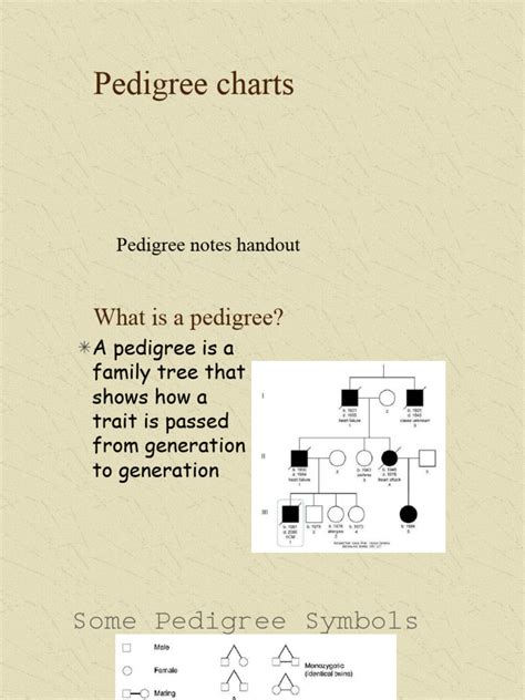 Pedigree Charts PPT For Notes | PDF | Genotype | Dominance (Genetics)