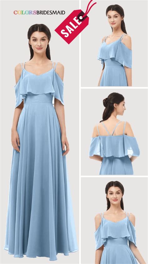 ColsBM Jamie Dusty Blue Bridesmaid Dresses Dusty Blue Bridesmaid