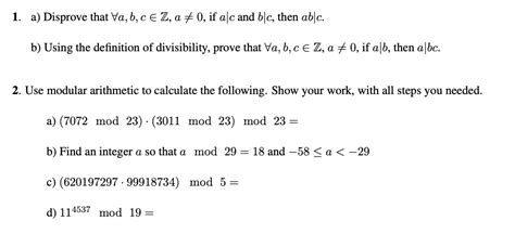 Solved A Disprove That Va B C âˆˆ Z A â‰ 0 If Akc And Blc Then