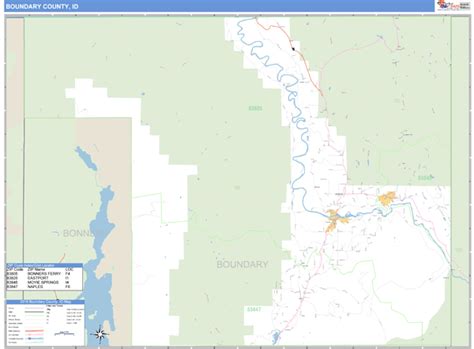 Boundary County Idaho Zip Code Wall Map