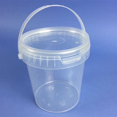 Small Volume Round Clear Tub 850ml Complete With Handle Sv850c