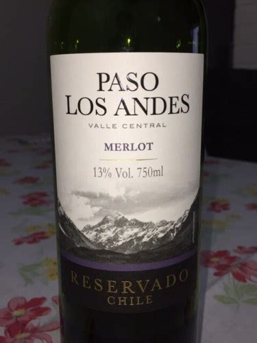 Reservado Paso Los Andes Merlot Vivino US