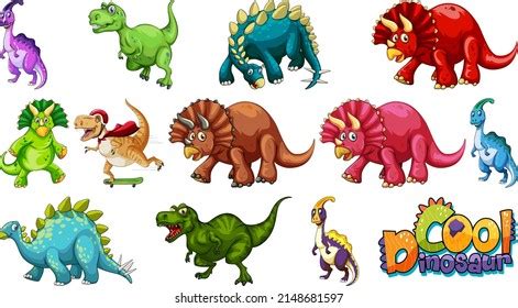 Muchos Dinosaurios En La Ilustraci N De Vector De Stock Libre De