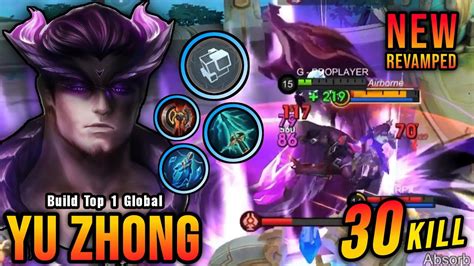 30 Kills Yu Zhong Revamp Best Build And Emblem Build Top 1 Global