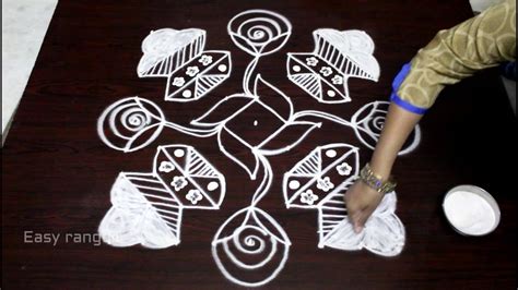 Bhogi Kundalu Muggulu With X Straight Dots Pongal Kolam Designs