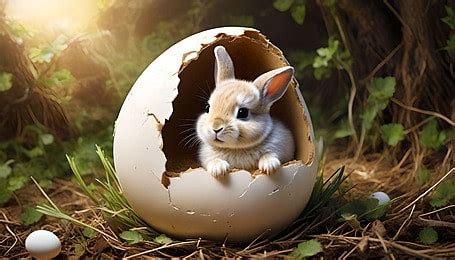 Baby Bunny D Rabbit Eggs Easter Sunday Background Easter Sunday