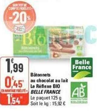 Promo B Tonnets Au Chocolat Au Lait Le R Flexe Bio Belle France Chez G