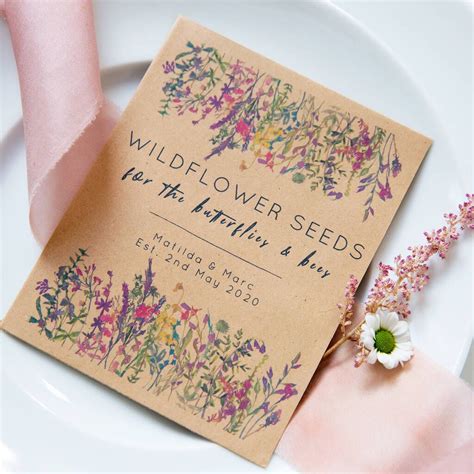 10 Wildflower Meadow Seed Packet Favours By Wedding In A Teacup Seed