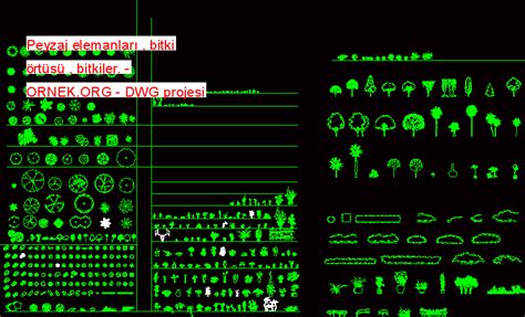 Peyzaj Elemanlar Bitki Rt S Planlar Dwg Projesi Autocad Projeler