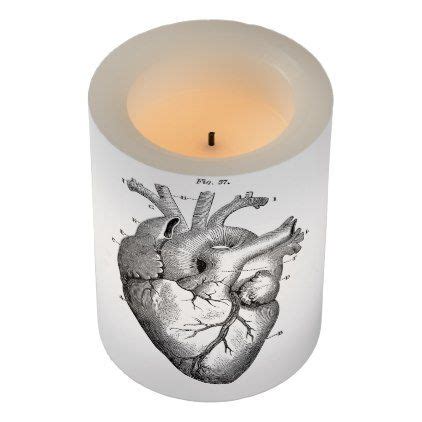 Anatomical Heart Vintage Print 3 X 4 LED Candle Vintage Gifts Retro