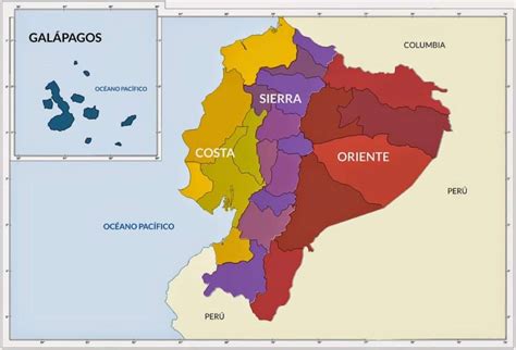 Mapa de Ecuador y sus regiones rompecabezas en línea