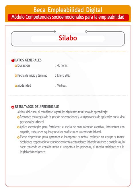 Sílabo COMP Socioemocionales Beca Empleabilidad Digital MÛdulo