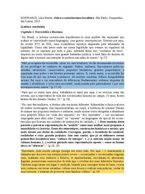 Texto Iv Sobre O Autoritarismo Brasileiro Pdf Sociologia Escravidão