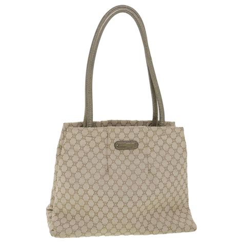 C Line Celine Shoulder Bag Triomphe Beige Sd Sa Auth Cloth