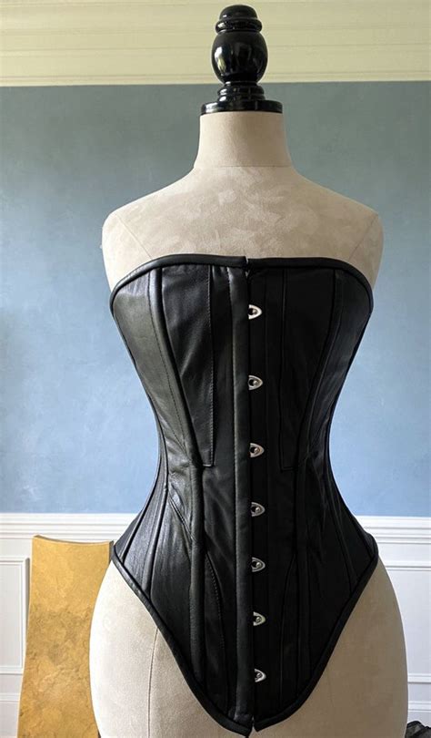 Historical Pattern Edwardian Overbust Corset From Real Leather Steelb Corsettery Authentic