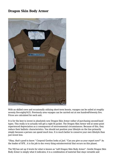 Dragon Skin Body Armor by lillianclark008 - Issuu